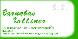 barnabas kolliner business card